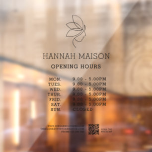 Woman Beauty Line Art QR-CODE, Business  Window Cling