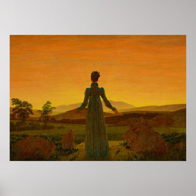 Woman Before the Rising Sun, Morning Light Poster (Front)