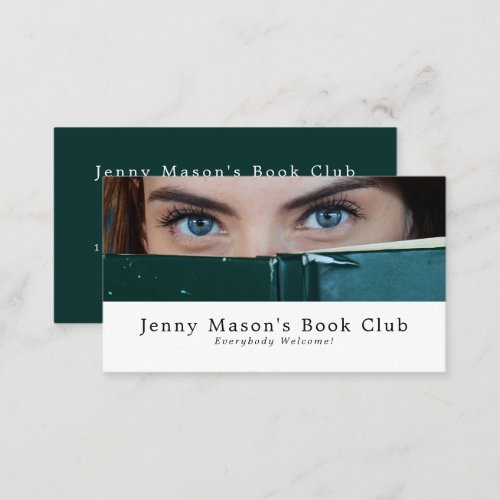 Woman Behind Book Book Club Business Card