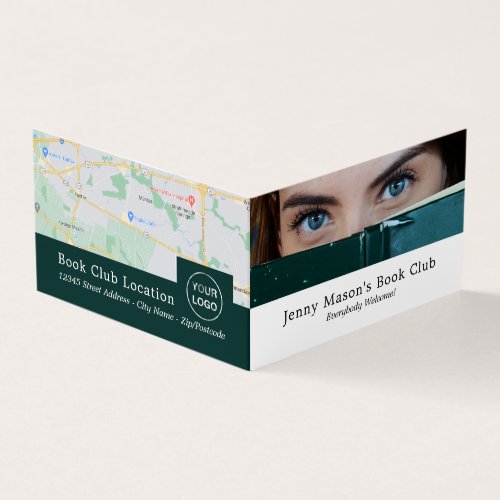 Woman Behind Book Book Club Detailed Business Card