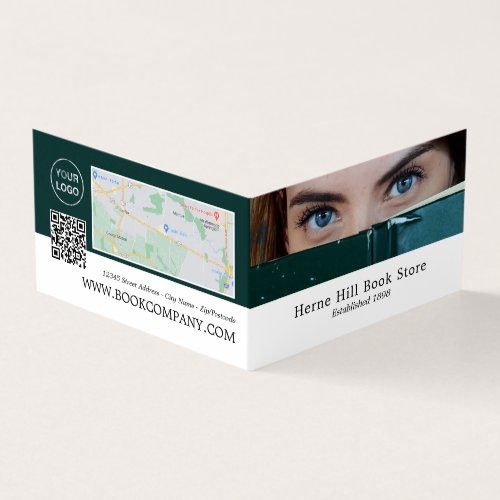 Woman Behind Book Book Store Detailed Loyalty Business Card