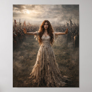 Woman Between War Front Poster