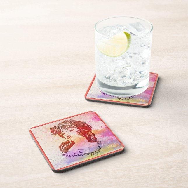 Woman Beverage Coaster (Right Side)