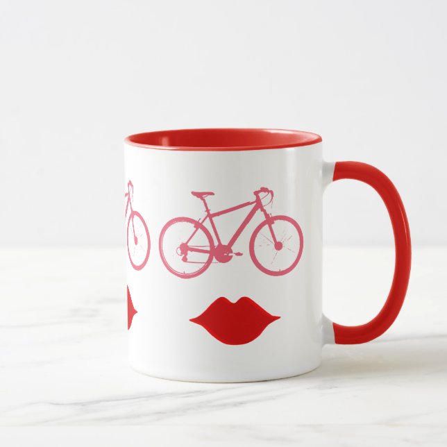 woman bike mouth mug (Right)