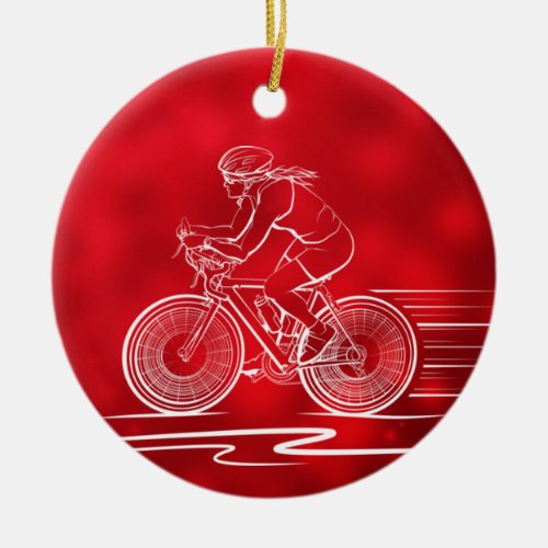 Woman Bike Rider Ornament