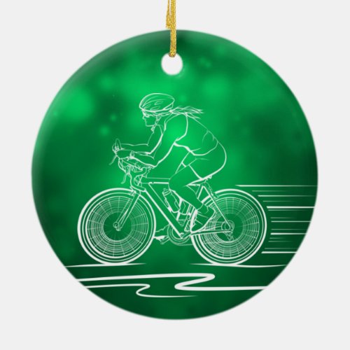 Woman Bike Rider Ornament