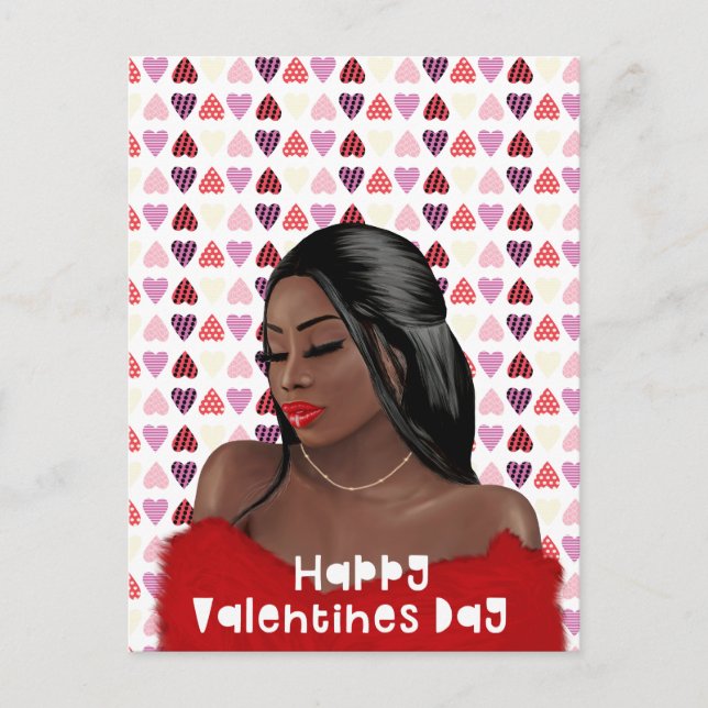 Woman Black History Valentines Day Postcard (Front)