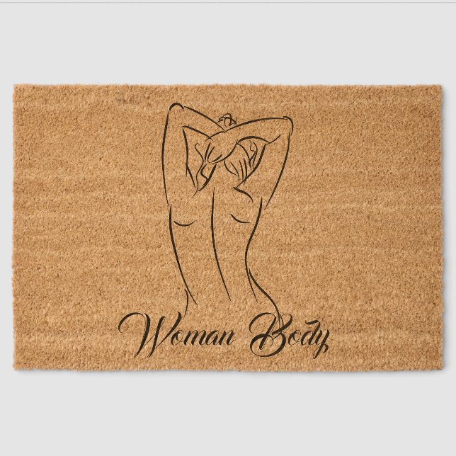 Woman Body contouring spray tan spa Beauty Fiber Doormat (Front)