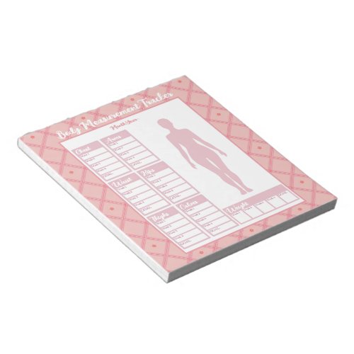 Woman Body Measurements Tracker Weight Loss Chart Notepad