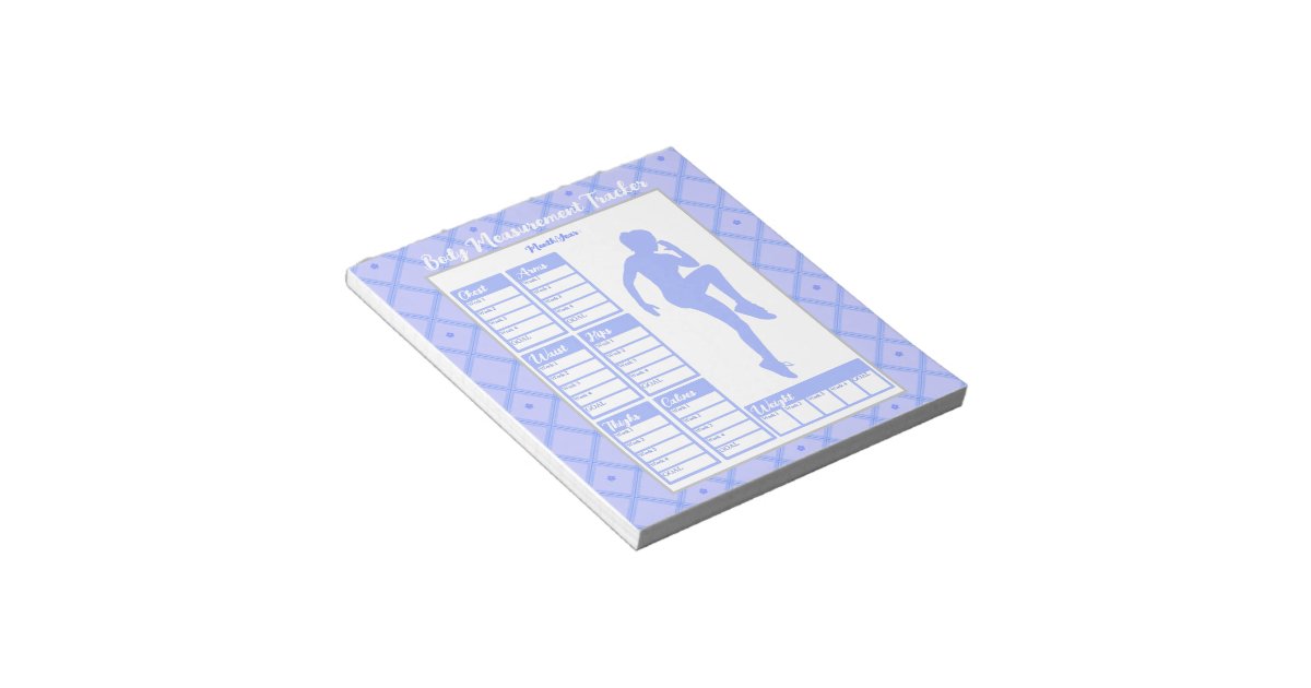 Woman Body Measurements Tracker Weight Loss Chart Notepad | Zazzle