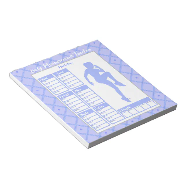 Woman Body Measurements Tracker Weight Loss Chart Notepad | Zazzle