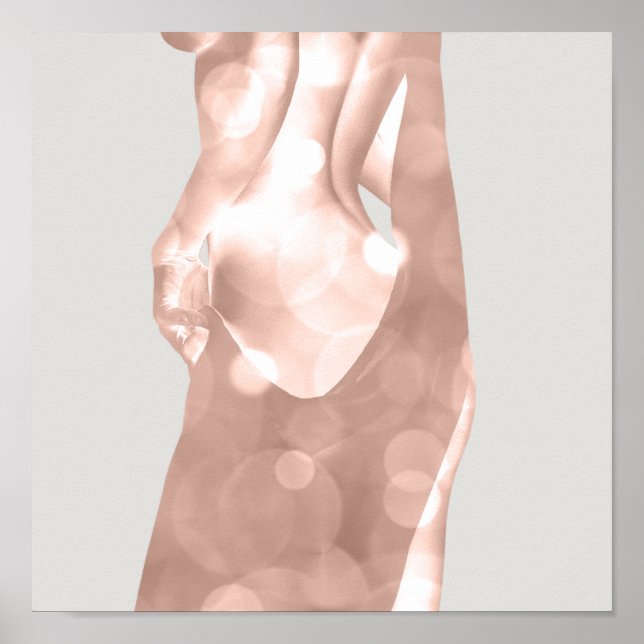 Woman Body Pink Rose Gray Beauty Studio SPA Poster (Front)