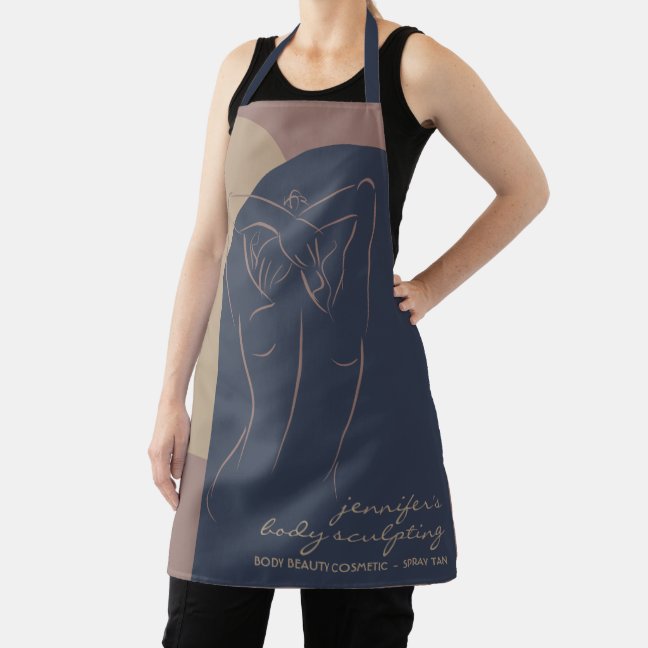 Woman Body Sculpted Contouring Spray Tan Apron