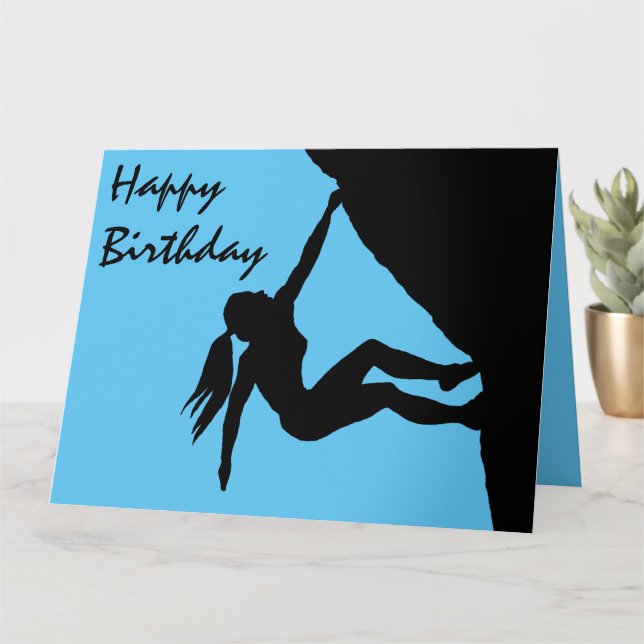 Woman bouldering Birthday card (Small Plant)