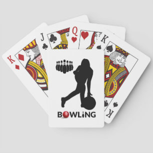 Woman Bowling Playing Cards