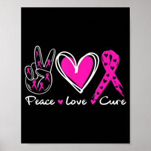 Woman Breast Cancer Awareness Costume Pink Peace L Poster