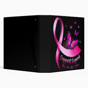Woman Butterfly Support Squad Breast Cancer Warrio 3 Ring Binder