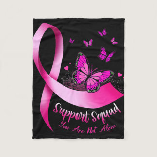 Woman Butterfly Support Squad Breast Cancer Warrio Fleece Blanket
