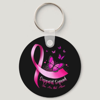 Woman Butterfly Support Squad Breast Cancer Warrio Keychain