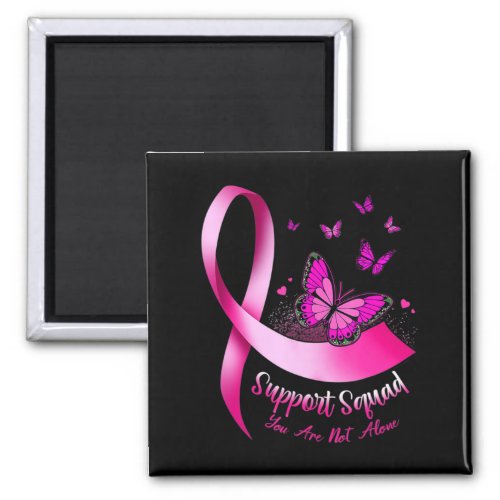 Woman Butterfly Support Squad Breast Cancer Warrio Magnet