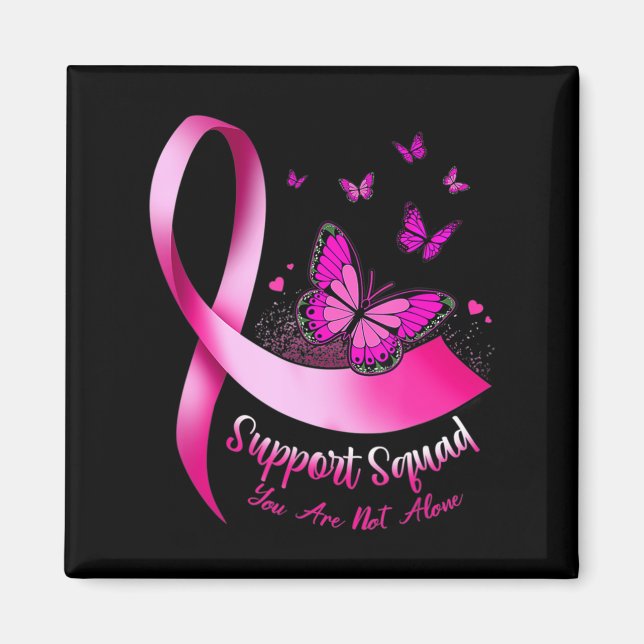 Woman Butterfly Support Squad Breast Cancer Warrio Magnet (Front)