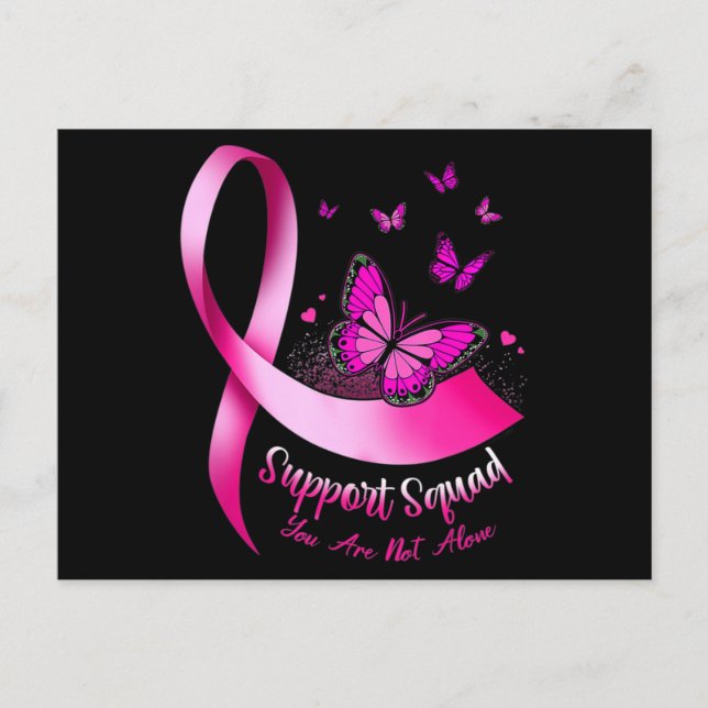 Woman Butterfly Support Squad Breast Cancer Warrio Postcard (Front)