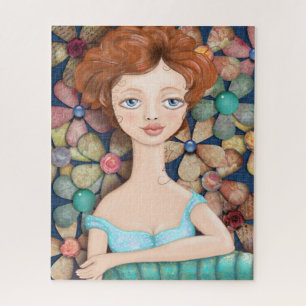 Woman By A Chair Paper Flowers Jigsaw Puzzle