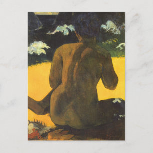 Woman by the Sea by Paul Gauguin, Vintage Fine Art Postcard