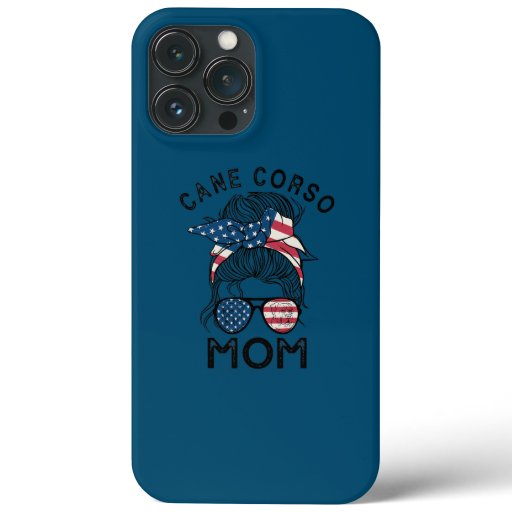 Woman Cane Corso Mom American Flag  iPhone 13 Pro Max Case