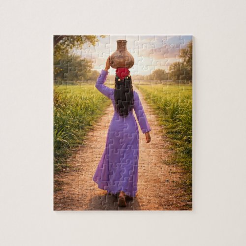 Woman Carrying a Clay Water Jigsaw Puzzle