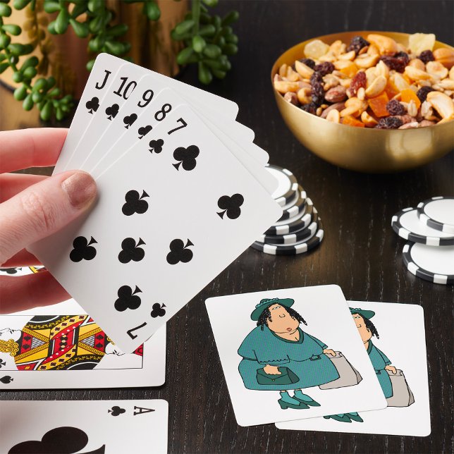 Woman Carrying Bags Poker Cards (Creator Uploaded)