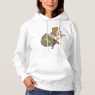 Woman Carrying Mailbag Womens Hoodie
