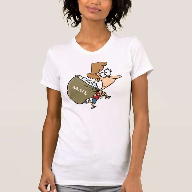 Woman Carrying Mailbag Womens T-Shirt (Front)