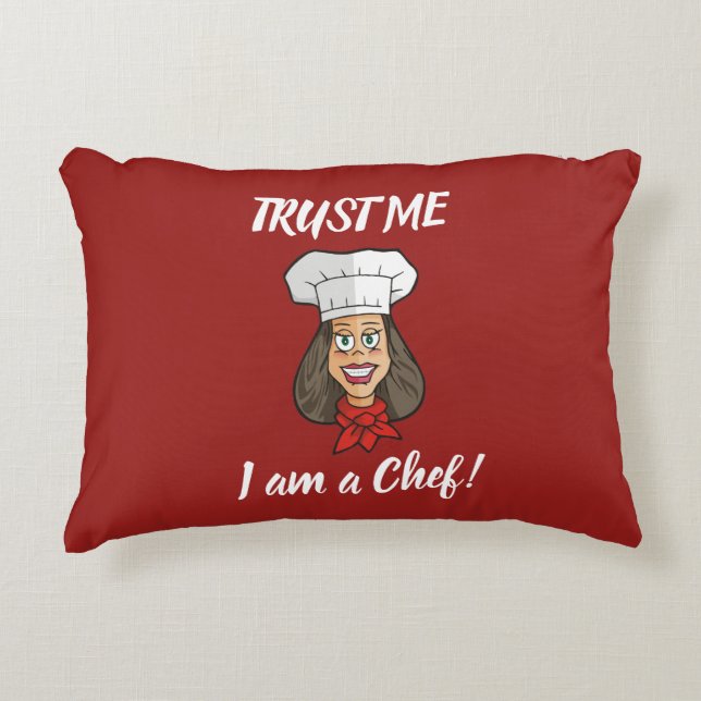 Woman Chef Accent Pillow (Front)