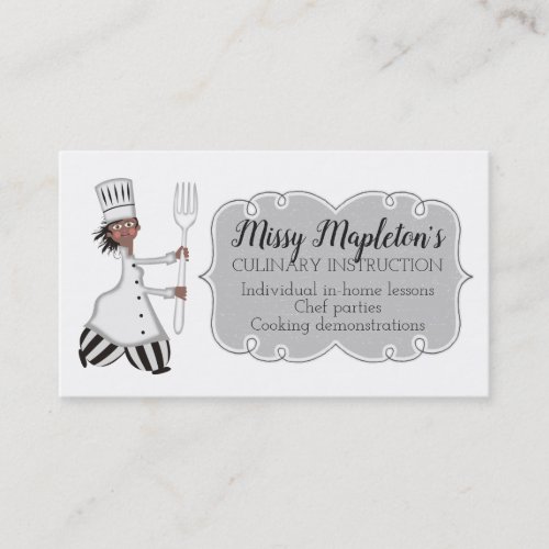 Woman chef African American catering business card