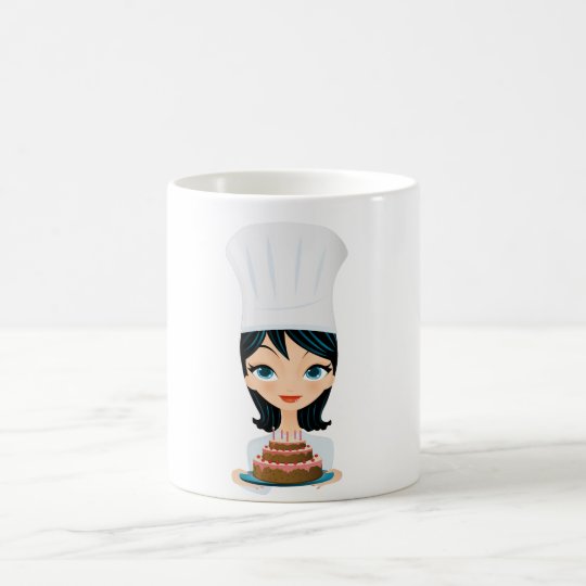 Woman chef Birthday cake Coffee Mug