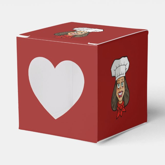 Woman Chef Favor Boxes (Front Side)