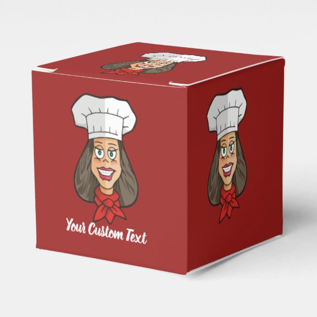 Woman Chef Favor Boxes (Front Side)