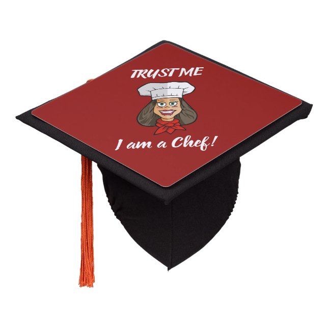 Woman Chef Graduation Cap Topper (Angled)