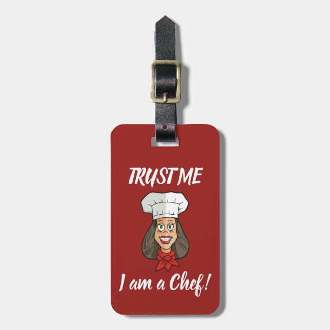 Woman Chef Luggage Tag (Front Vertical)