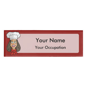 Woman Chef Name Tag