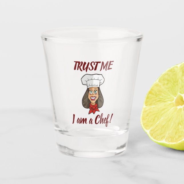 Woman Chef Shot Glass (Front)