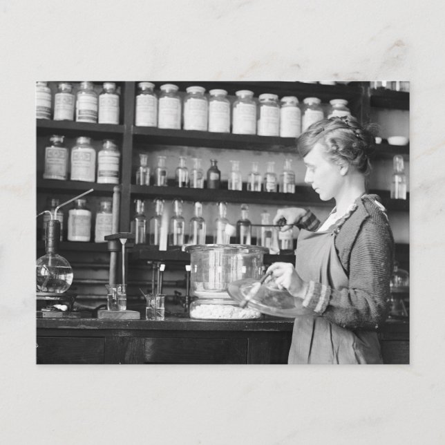 Woman Chemist, 1919 Postcard (Front)