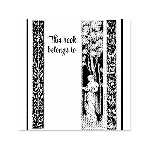 Woman classic border art Book label Self-inking Stamp
