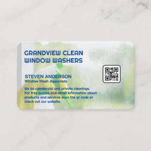 Woman Cleaning Window   Sanitizing Business Card