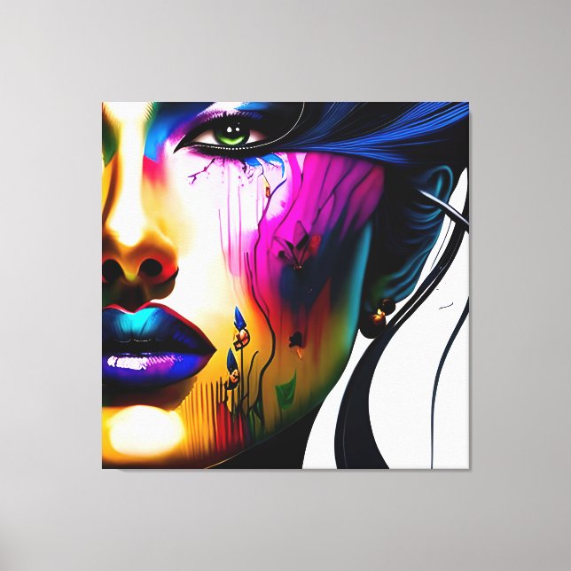Woman Close Up Canvas Print (Front)