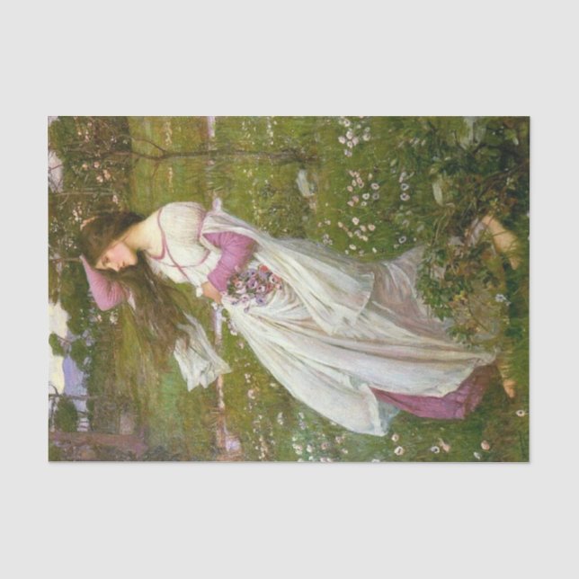 Woman Collecting Flowers in the Wind Tissue Paper (Front)