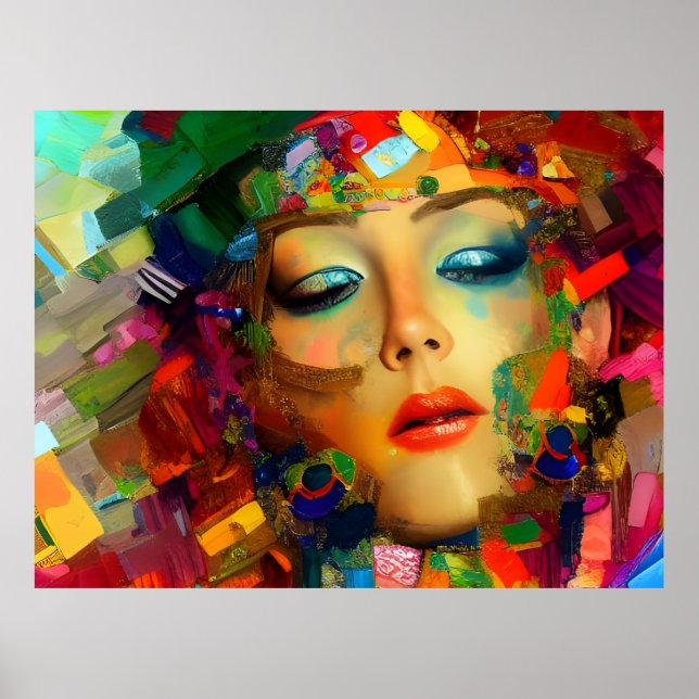 Woman Colorful Painting Poster (Front)