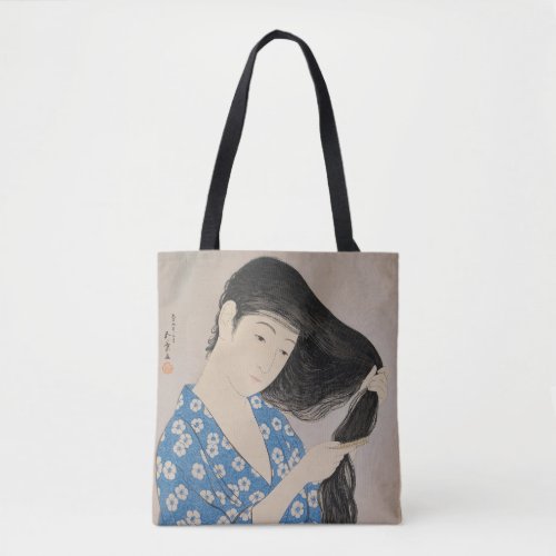 Woman Combing Her Hair by Hashiguchi Goyo Tote Bag