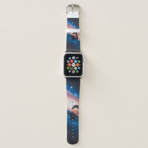 WOMAN COVERING HER FACE USING RIGHT HAND WITH GALA APPLE WATCH BAND